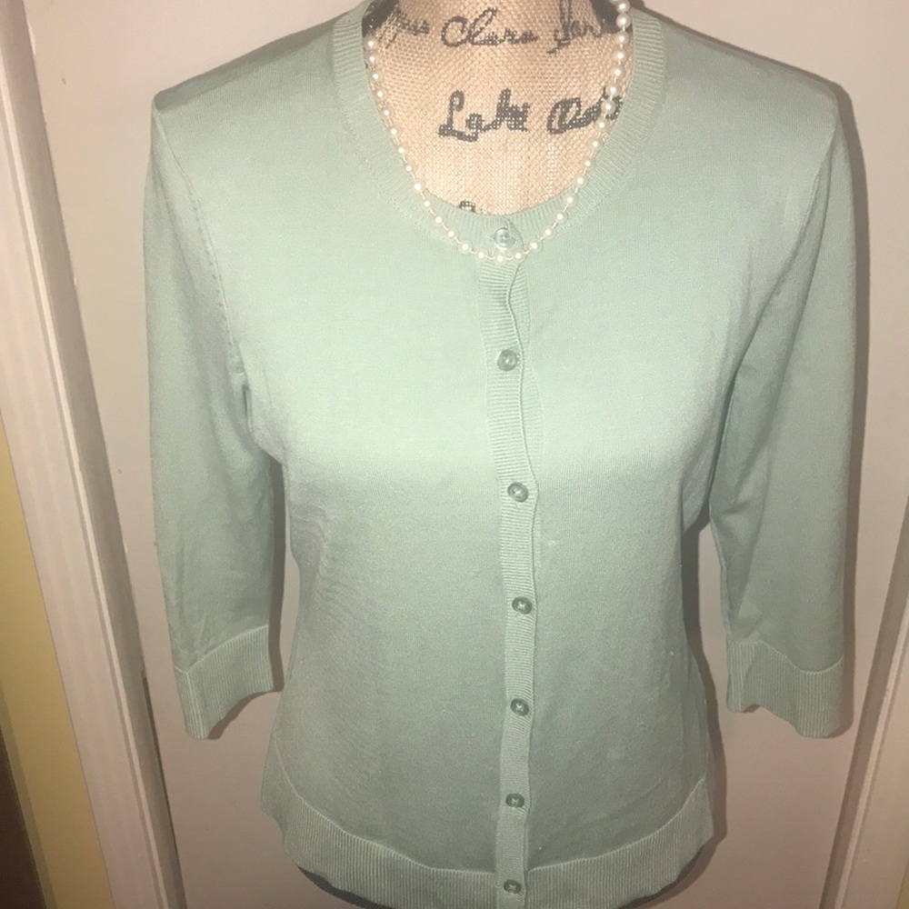 Light green cardigan